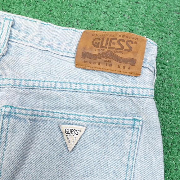 VINTAGE GUESS JEANS USA MADE DENIM JEAN SHORTS JORTS WOMENS SZ 3 BUTTON FLY - Picture 5 of 8
